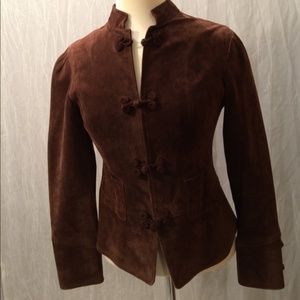 J. Jill Brown Suede Leather Jacket Large